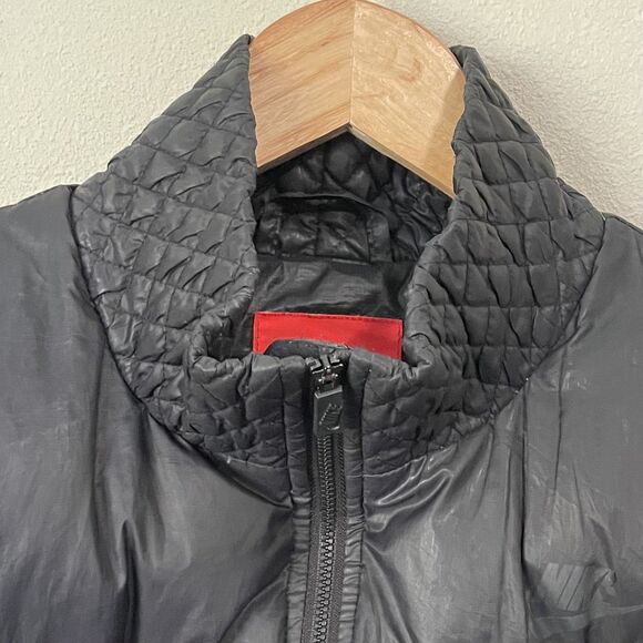 NIKE Down Puffer Vest Womens M Black Tech Full Zip Jacket Pockets Collar - Picture 8 of 13